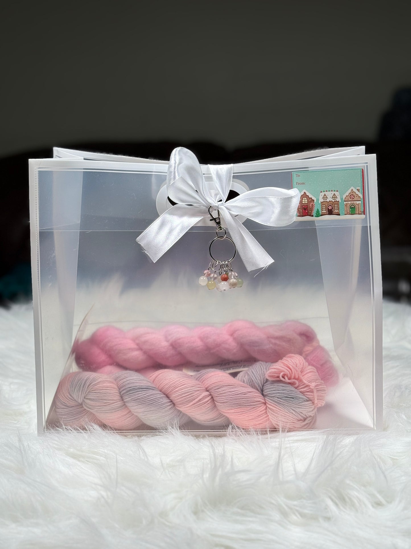 🎁 Hand Dyed Yarn Gift Set + Handmade Stitch Markers