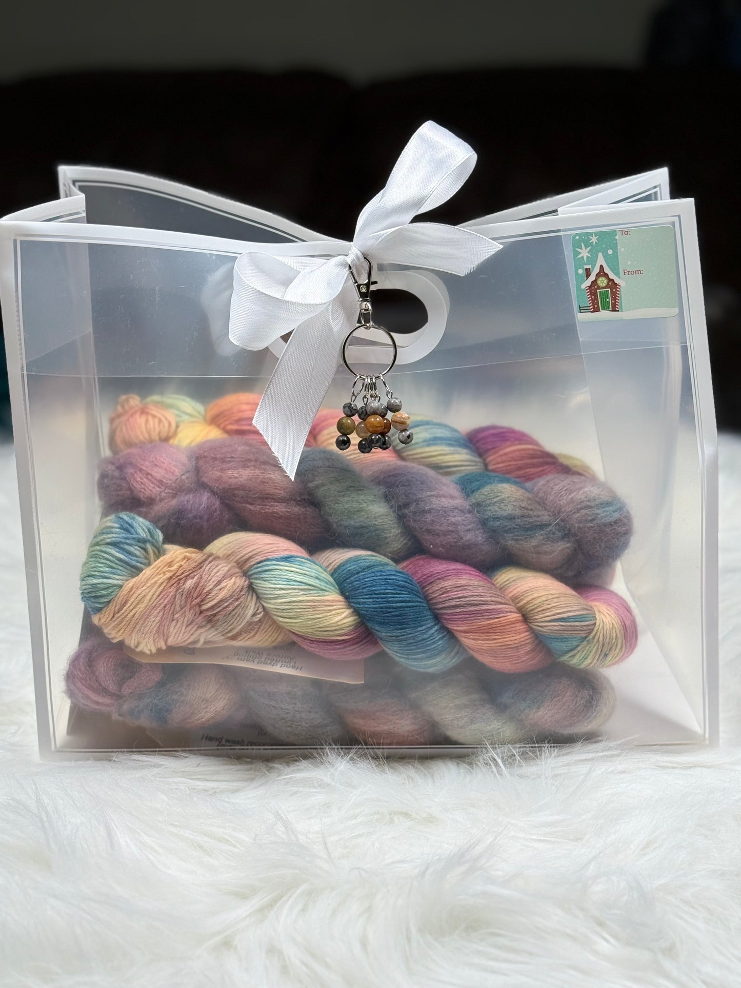 Hand Dyed Yarn Gift Set + Handmade Stitch Markers