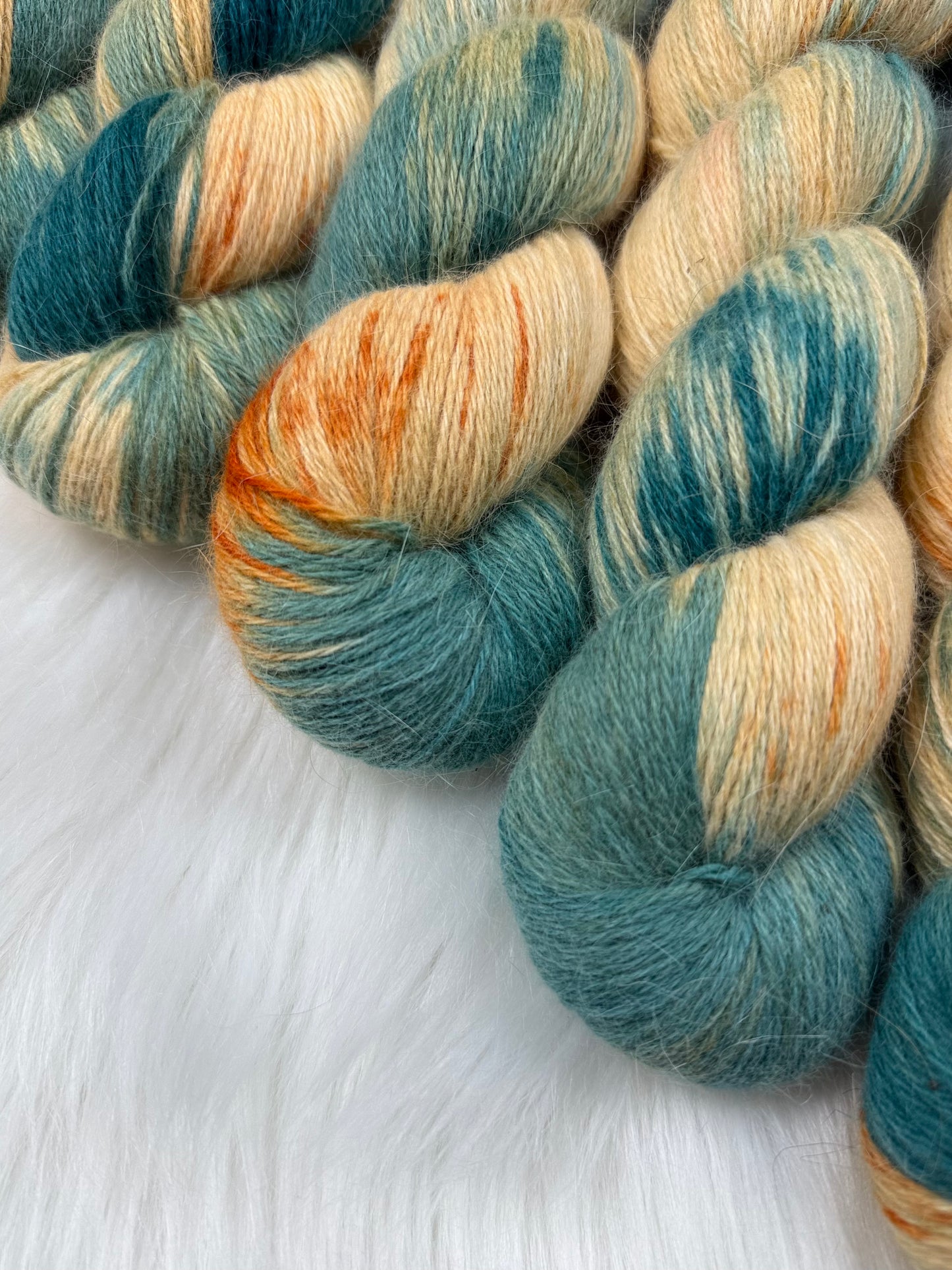 Angora yarn — 70% Angora / 10% Merino / 20% Polyamide Hand dyed yarn skeins ~95-100g