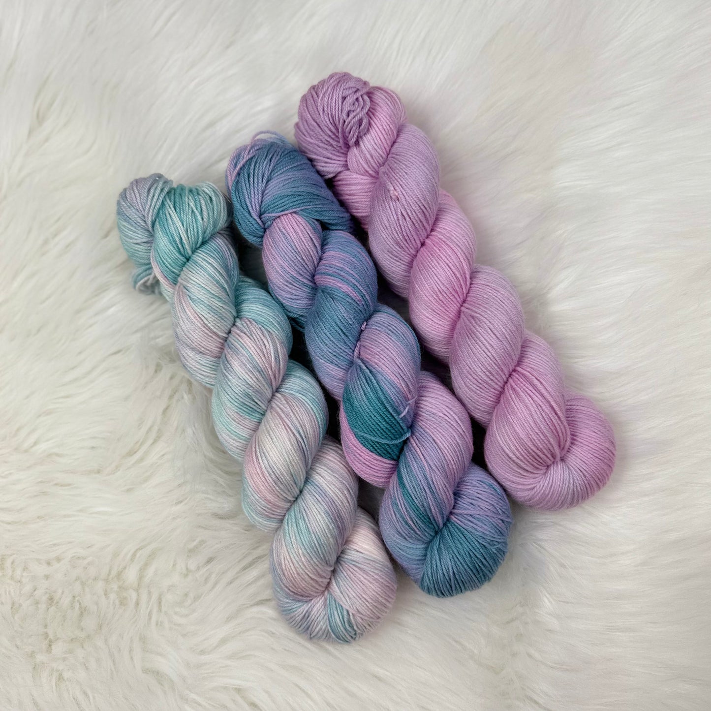 Hand Dyed Sock Yarn Set | Fingering Weight Merino Nylon | 3×100g