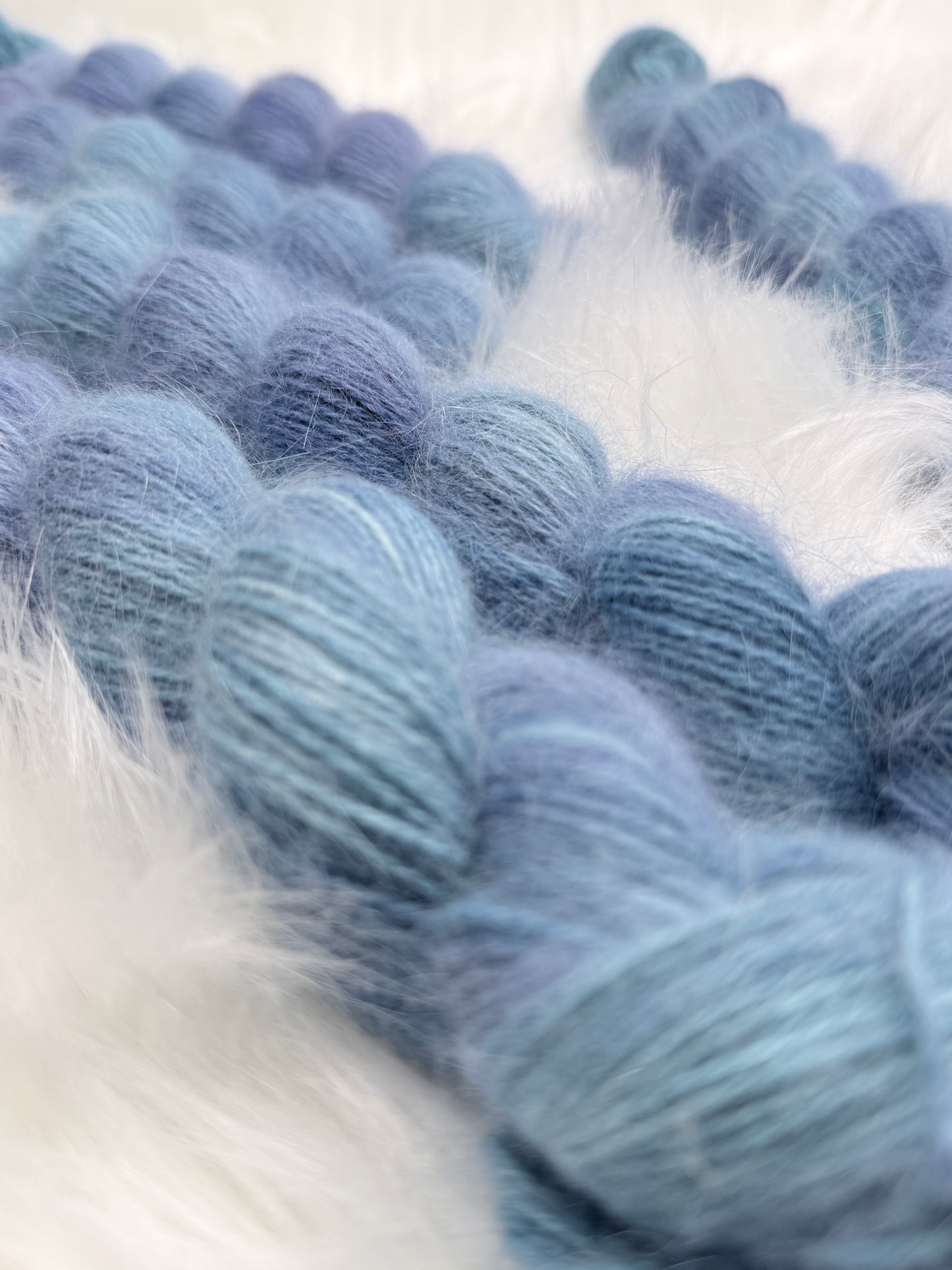 Hand dyed yarn angora/merino/polyamide