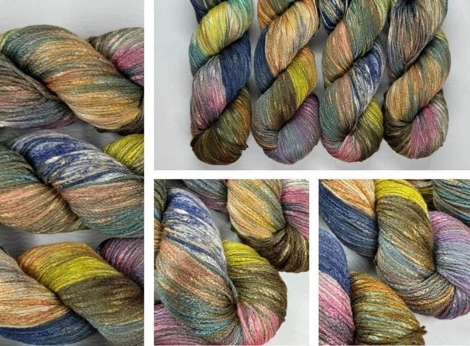 Hand dyed yarn 100% silk