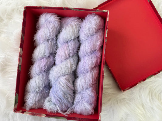 Hand dyed yarn 🩵 Colour: “Frost Petal”
from the Dream Fuzz collection