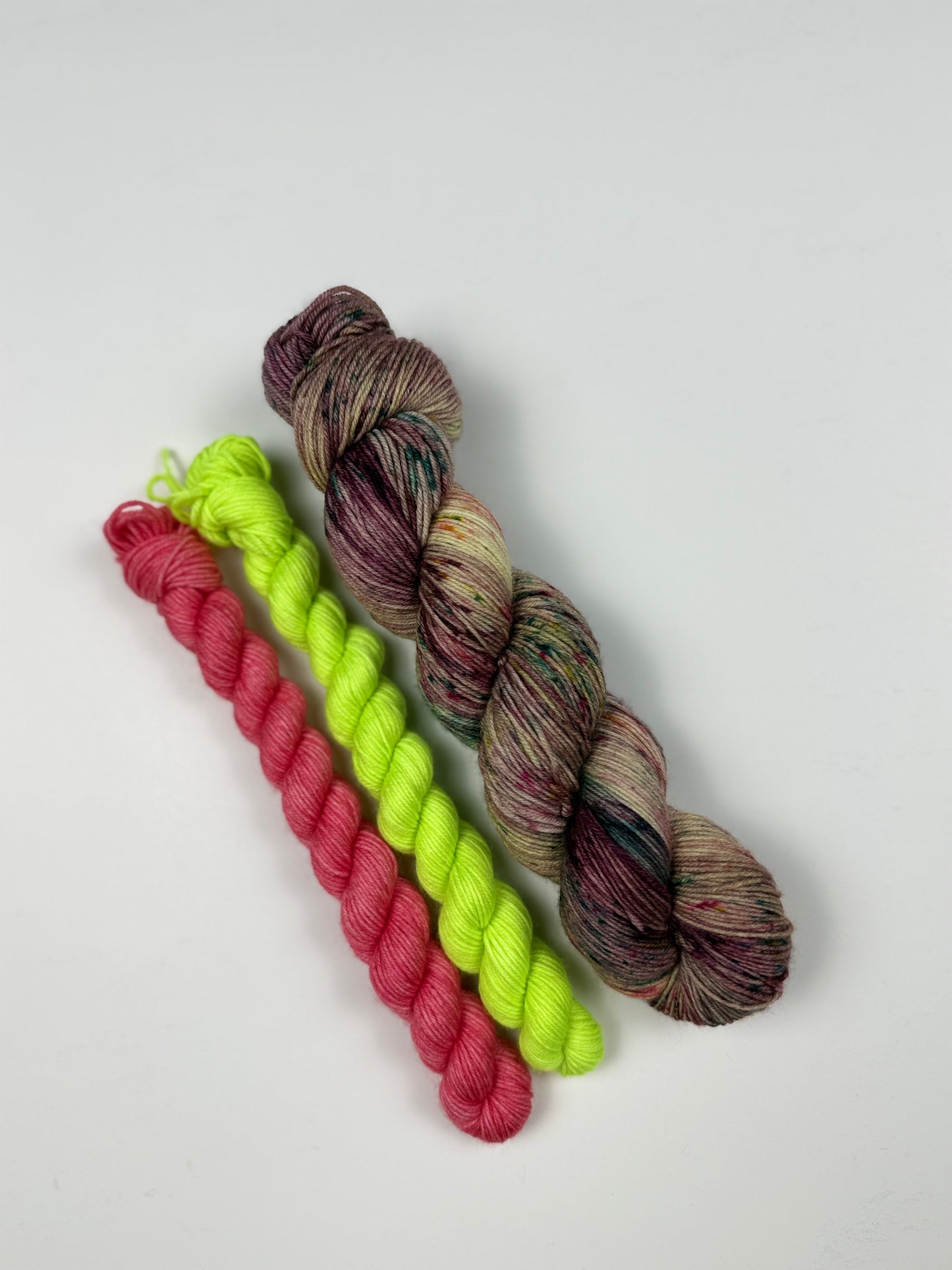 Hand Dyed Sock Yarn Set | Fingering Weight Merino Nylon | 1 ×100g + 2 х 20g