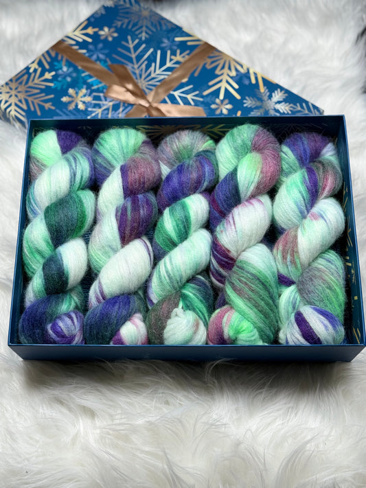 Hand dyed yarn • Quiet Fern Path• Veil of Air • Baby Alpaca Blend