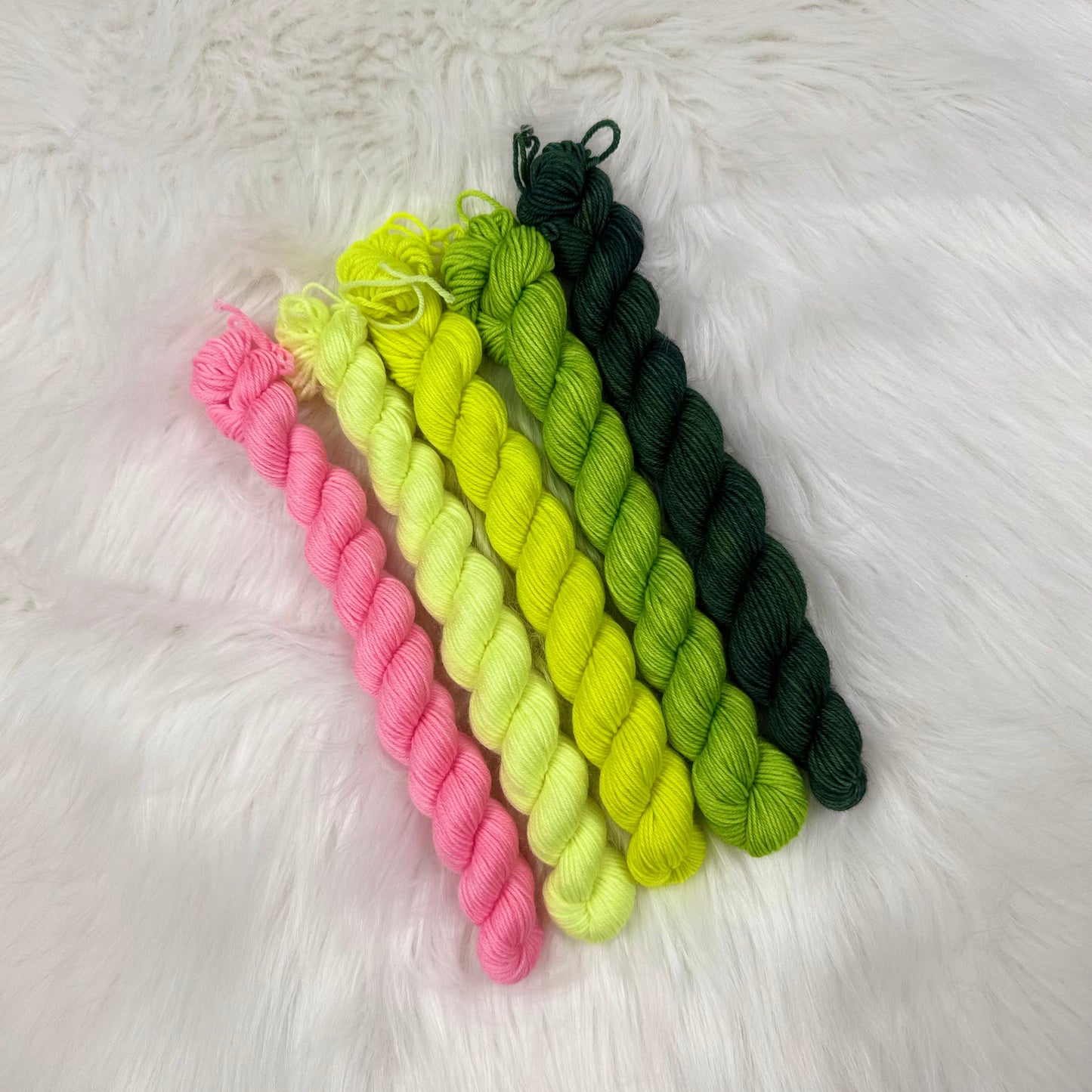 Hand Dyed Sock Yarn Mini Set | Fingering Weight Merino Nylon | 5×20g Mini Skeins