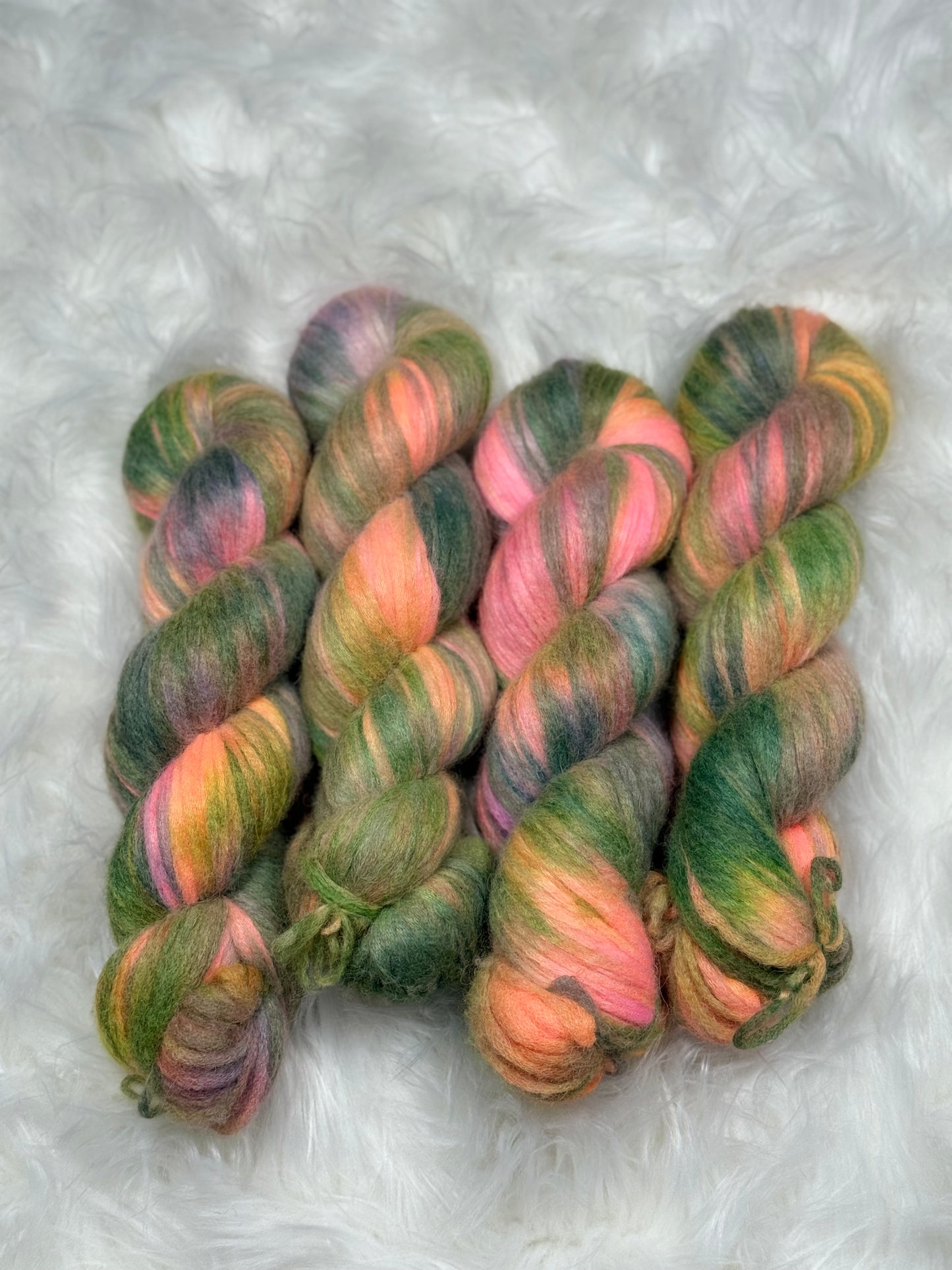 Hand dyed yarn Meadow After Rain• Veil of Air • Baby Alpaca Blend