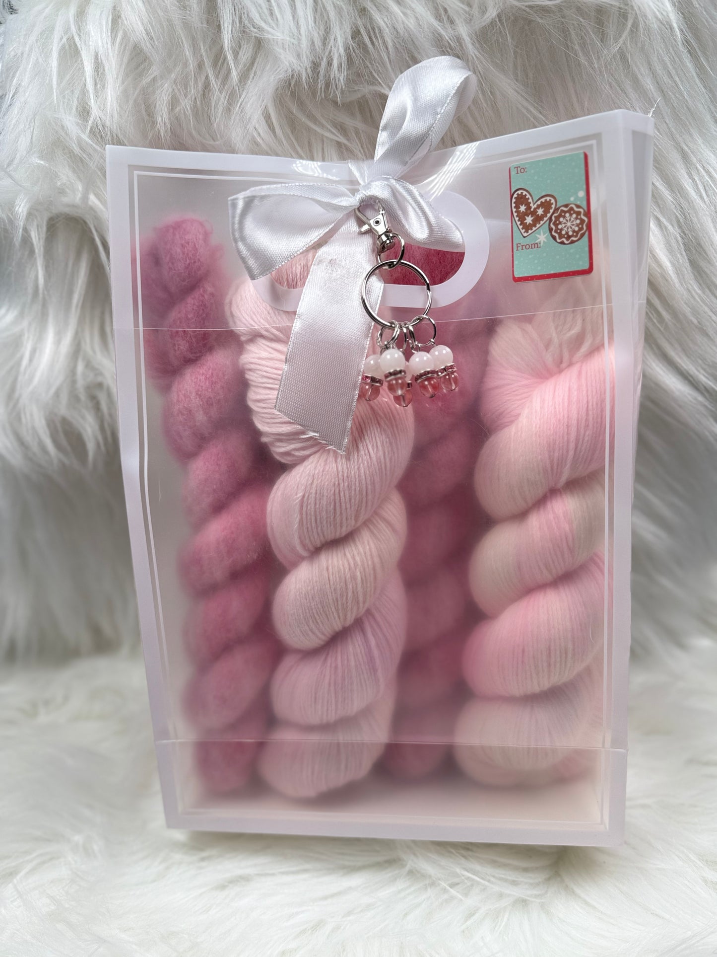 🎁 Hand Dyed Yarn Gift Set + Handmade Stitch Markers
