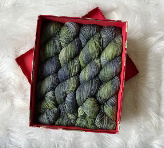 Sock Yarn Fingering Hand Dyed Merino Nylon 100g 420m – Aurora Walk Forest Cello