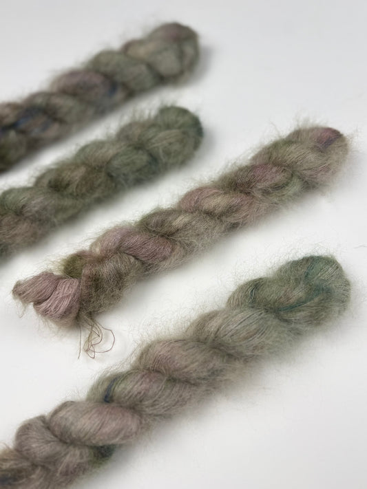 Hand dyed yarn — 50% Mohair / 50% Polyamide — 450m / 50g