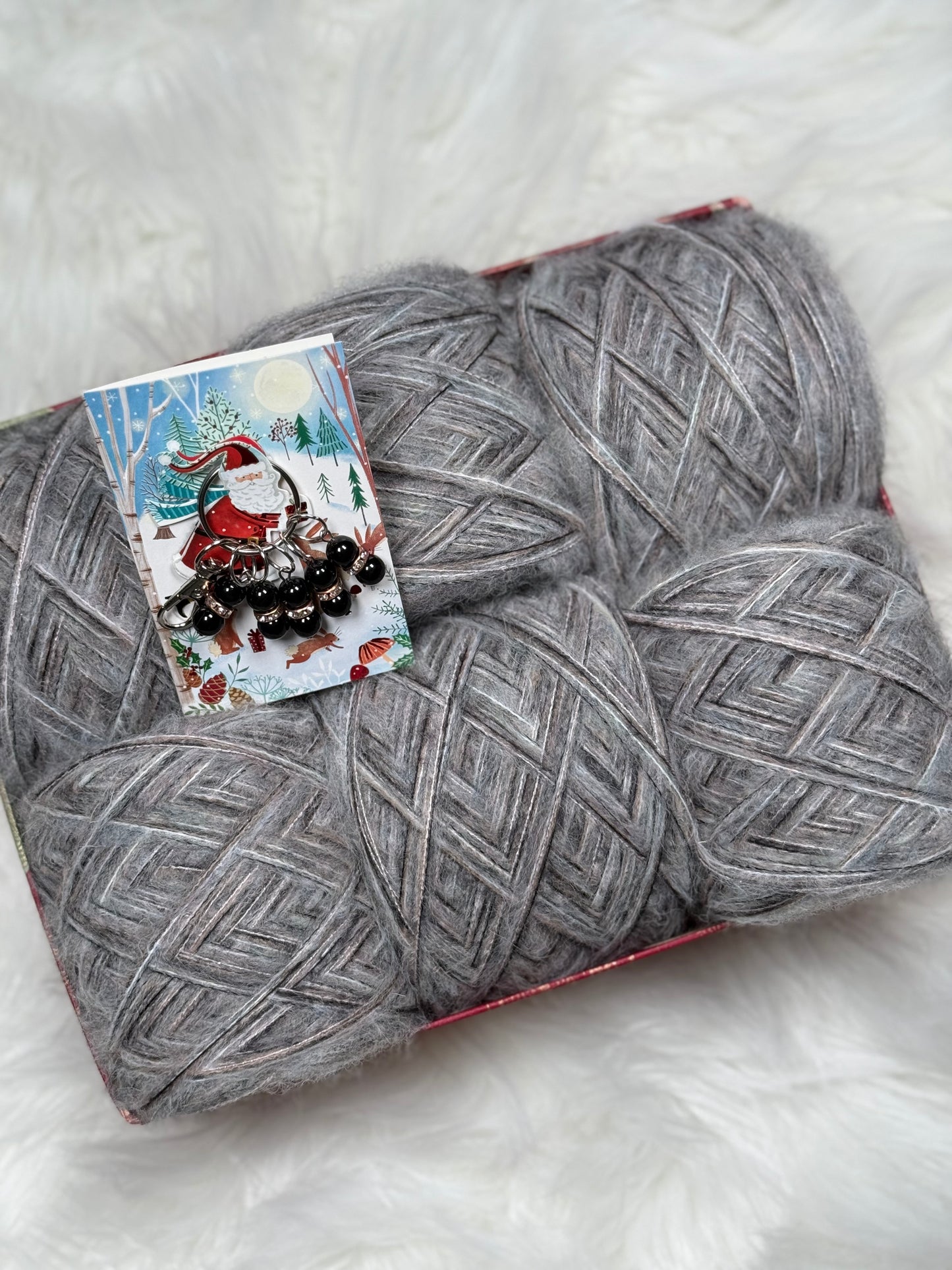 Gift Set — 6 Skeins yarn + Handmade Stitch Markers. Limited yarn 🧶