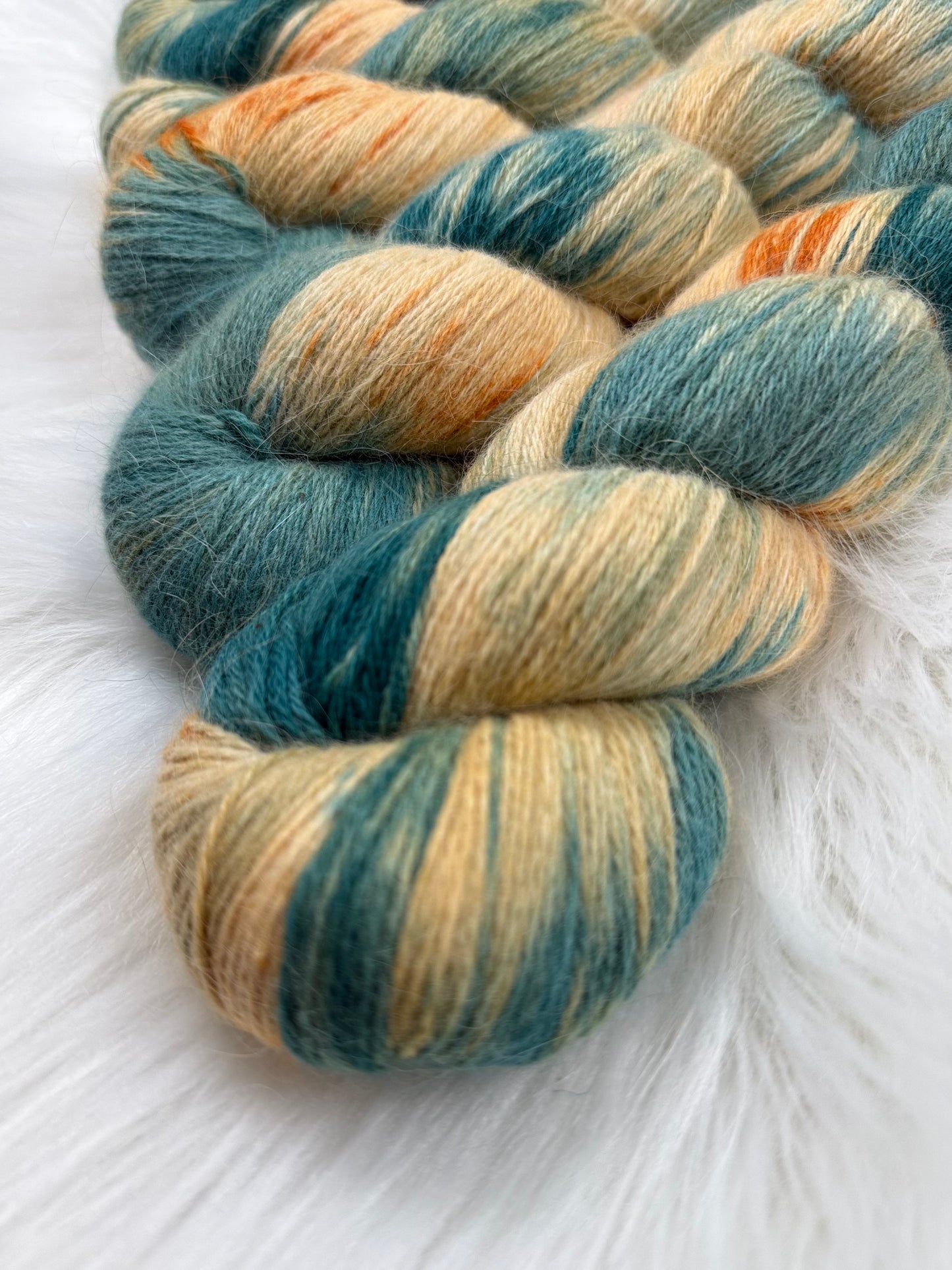 Angora yarn — 70% Angora / 10% Merino / 20% Polyamide Hand dyed yarn skeins ~95-100g