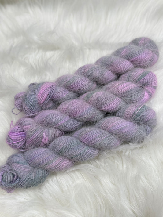 Hand dyed yarn angora/merino/polyamide