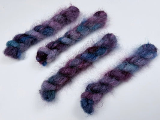 Hand dyed yarn — 50% Mohair / 50% Polyamide — 450m / 50g