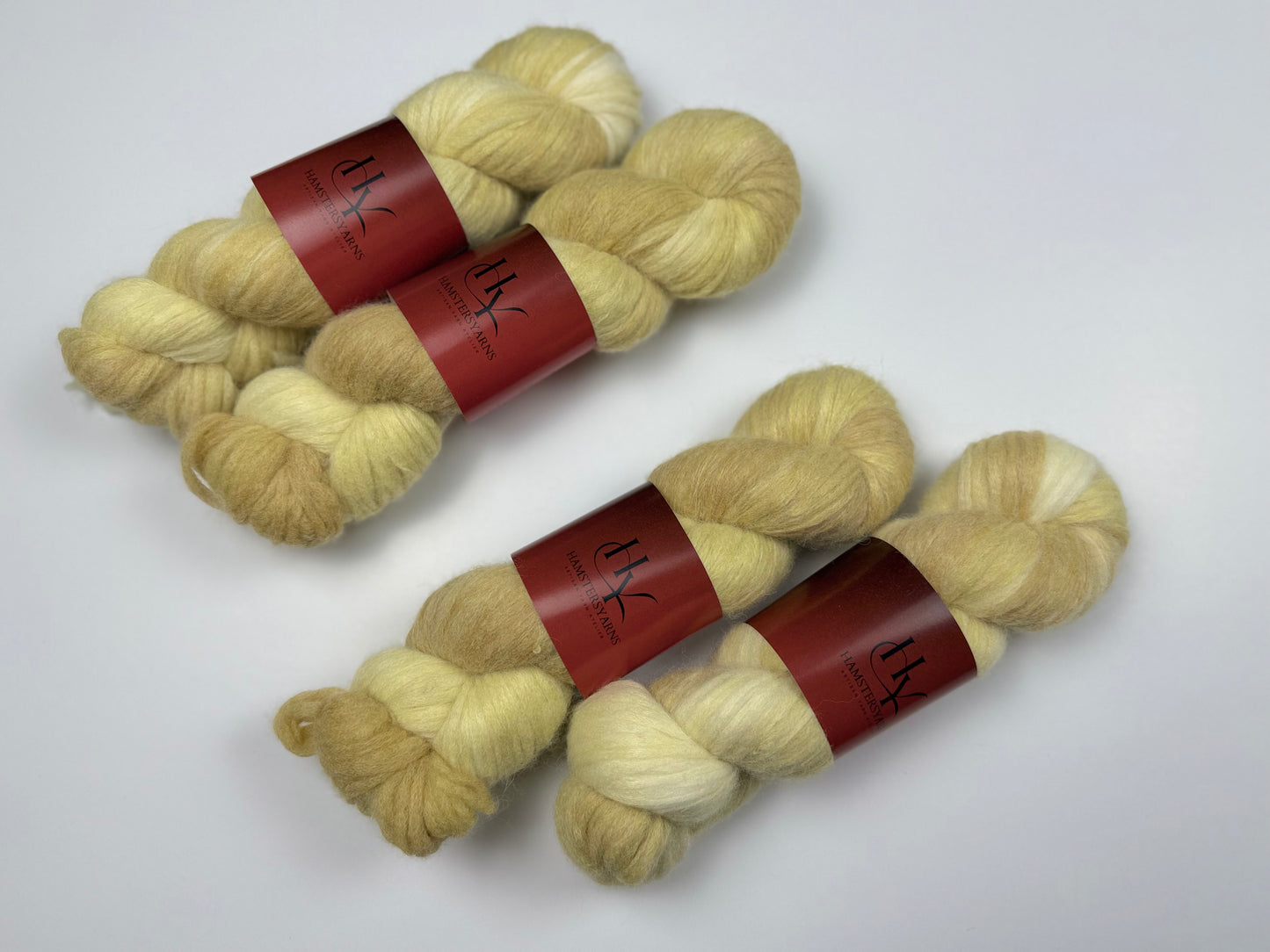 Hand dyed yarn • Buttered Meadow • Veil of Air • Baby Alpaca Blend