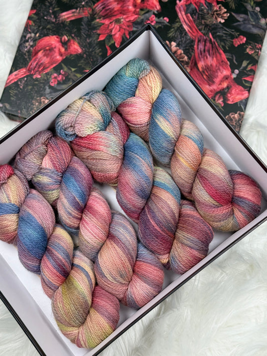 Hand dyed yarn Shetland Wool