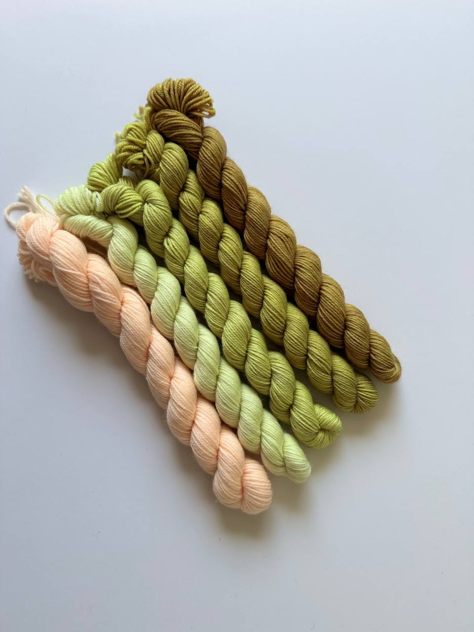 Hand Dyed Sock Yarn Mini Set | Fingering Weight Merino Nylon | 5×20g Mini Skeins | Golden Meadow 🌾| #1003