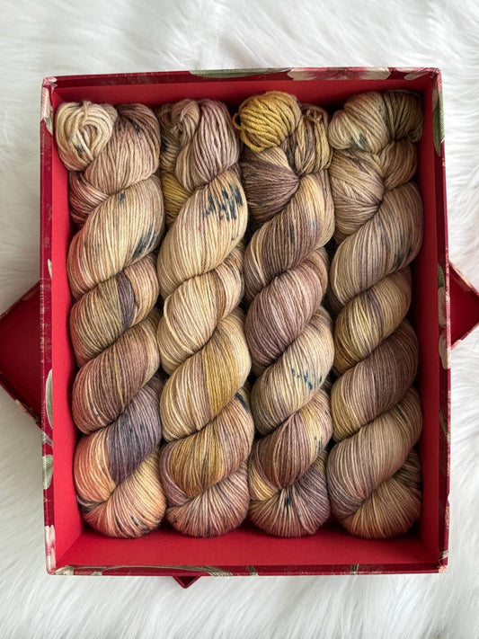 Sock Yarn Fingering Hand Dyed Merino Nylon 100g 420m – Aurora Walk Golden Hazel Brew