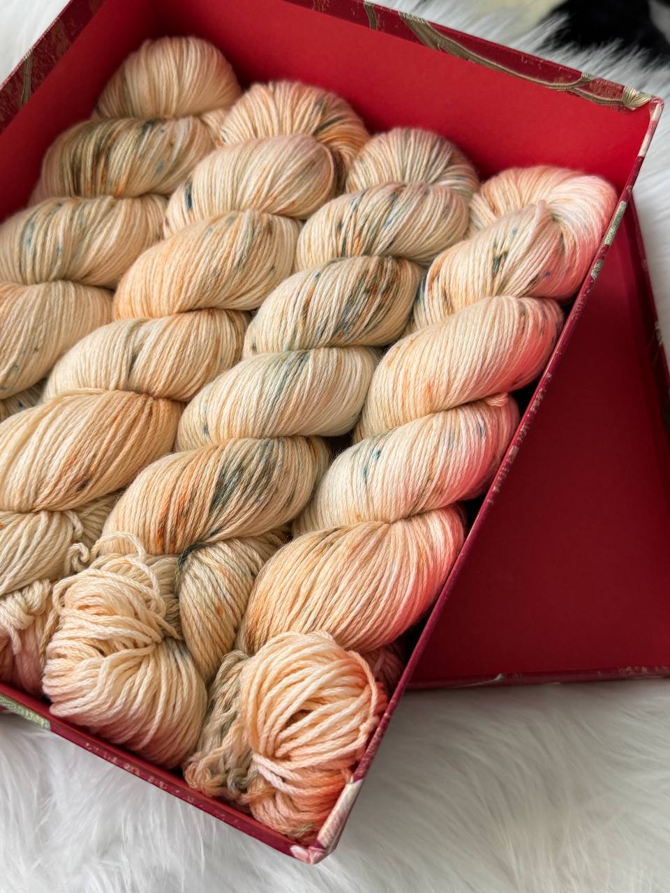 Sock Yarn Fingering Hand Dyed Merino Nylon 100g 420m – Aurora Walk Soft Apricot Mist