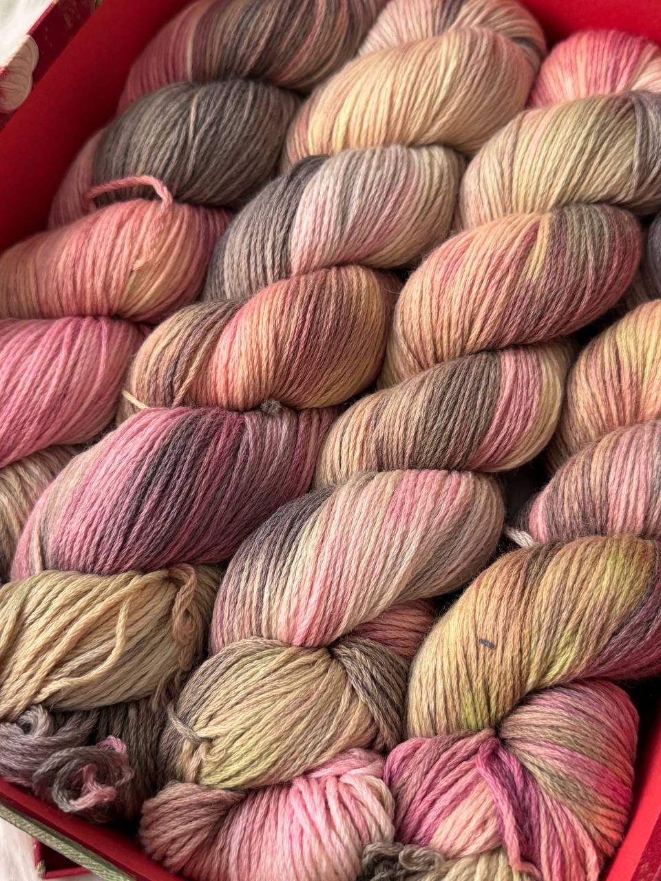 Sock Yarn Fingering Hand Dyed Merino Nylon 100g 420m – Aurora Walk Rose Caramel Fields