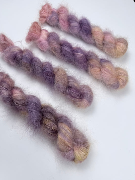 Hand dyed yarn — 50% Mohair / 50% Polyamide — 450m / 50g